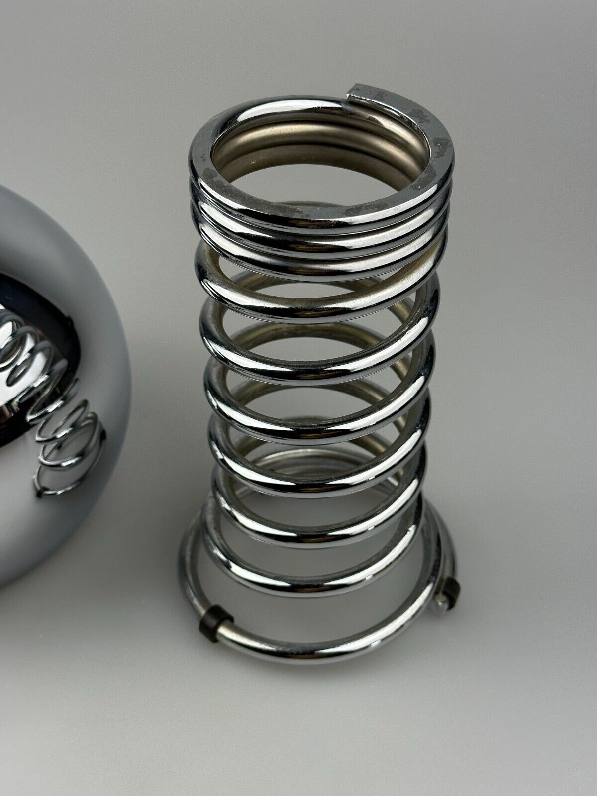 60s 70s table lamp ball lamp spring chrome metal space age design