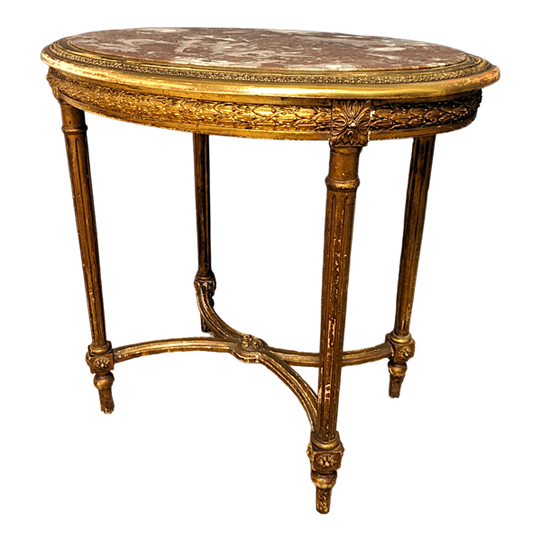 Guéridon doré d'époque Napoléon III