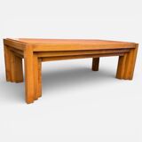 Vintage coffee table in solid elm from the 1970s.