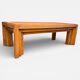Table basse vintage en orme massif 1970