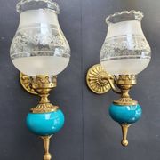 Pair of antique gold wall sconces