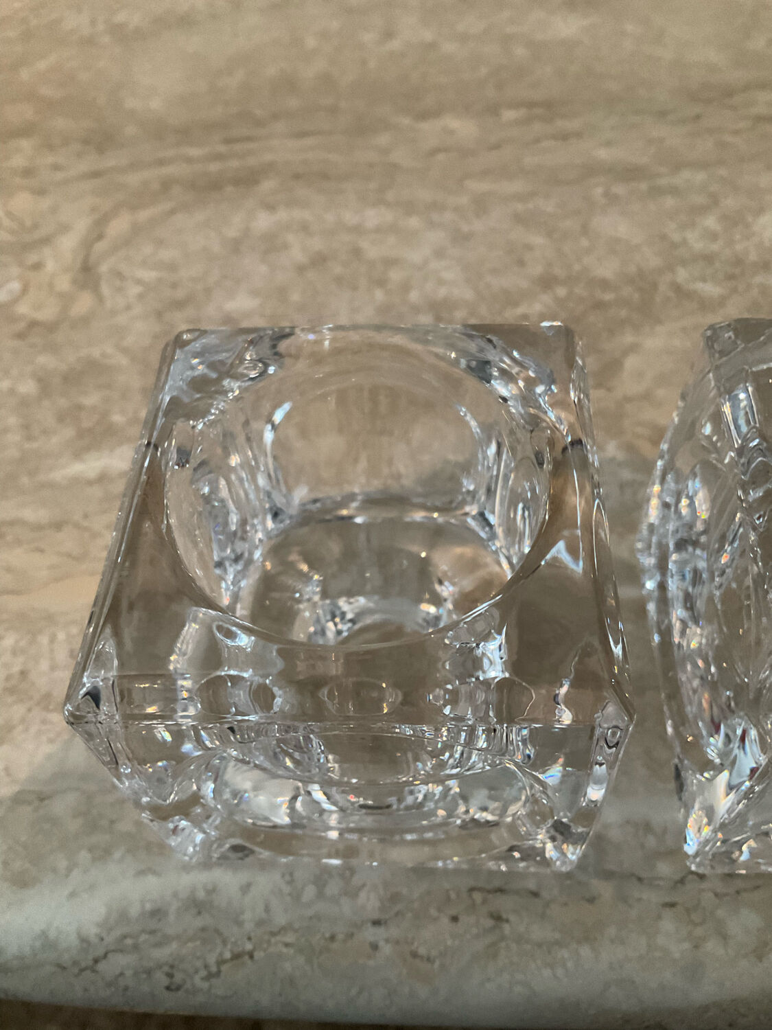 Pair of Peill & Putzler crystal candle holders from the 70s