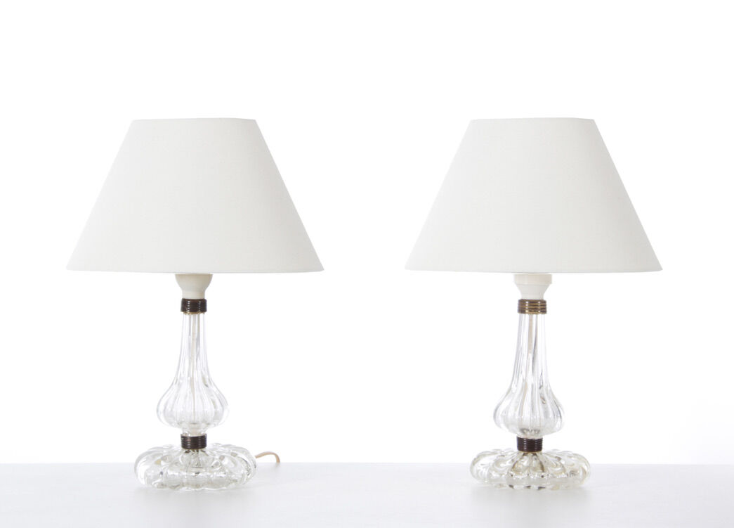 Pair of crystal table lamps