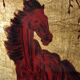 Gold leaf horse painting