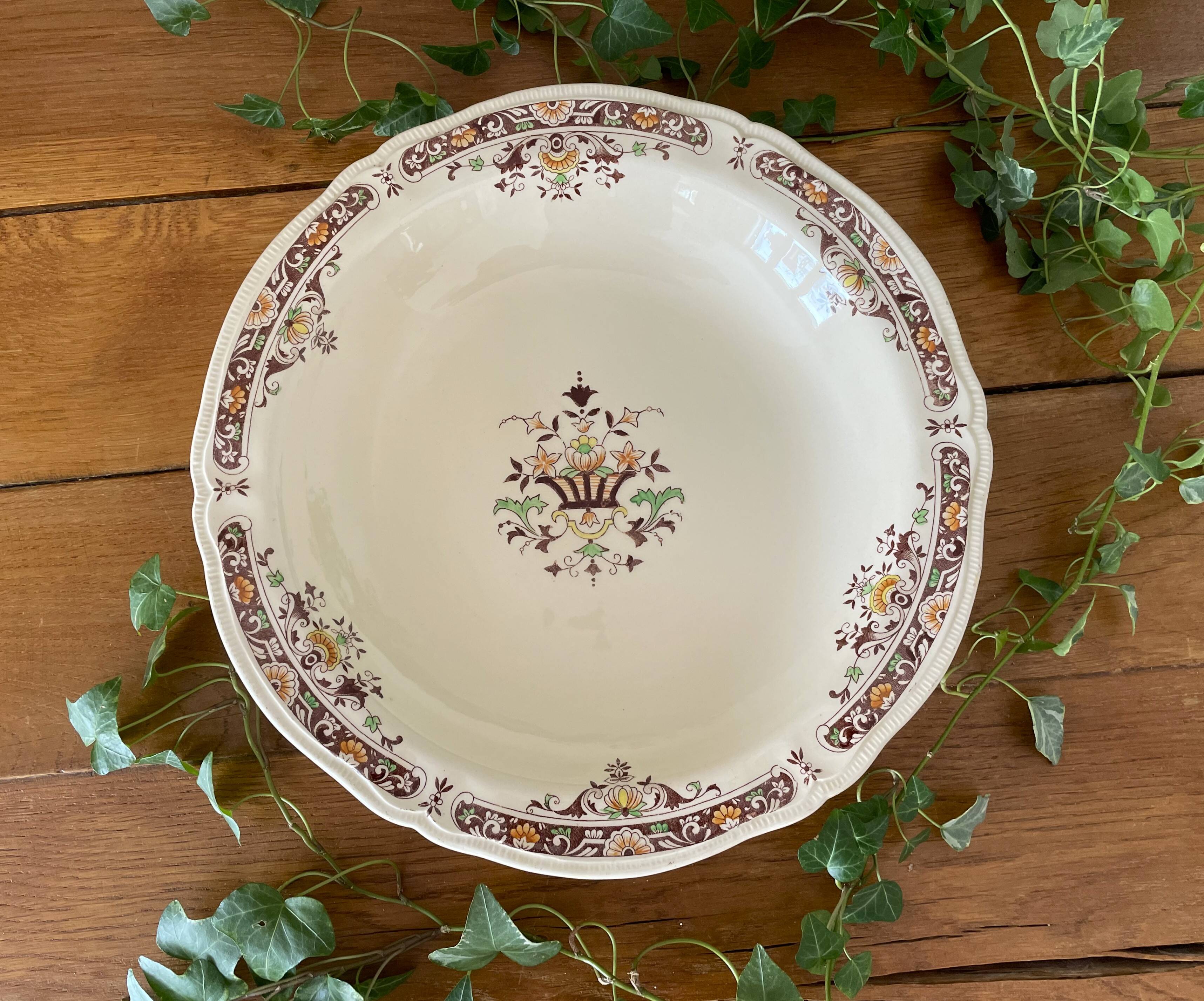 Antique Longchamp earthenware salad bowl