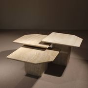 Nesting Table Set in Travertine | Italy 1970s