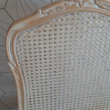 Set of 4 dining chairs in white ceruse wood Louis XV style