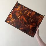 Serving tray in smoked tortoiseshell plexiglass, 1970s design