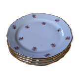 4 small vintage floral plates made of French porcelain