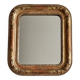 Miroir Louis-Philippe en bois et stuc doré à décor floral, XIXe, 43 x 38 cm