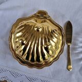 Golden shell butter dish