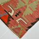 4x6 Red & Green Geometric Persian Kilim Rug, 132x194Cm