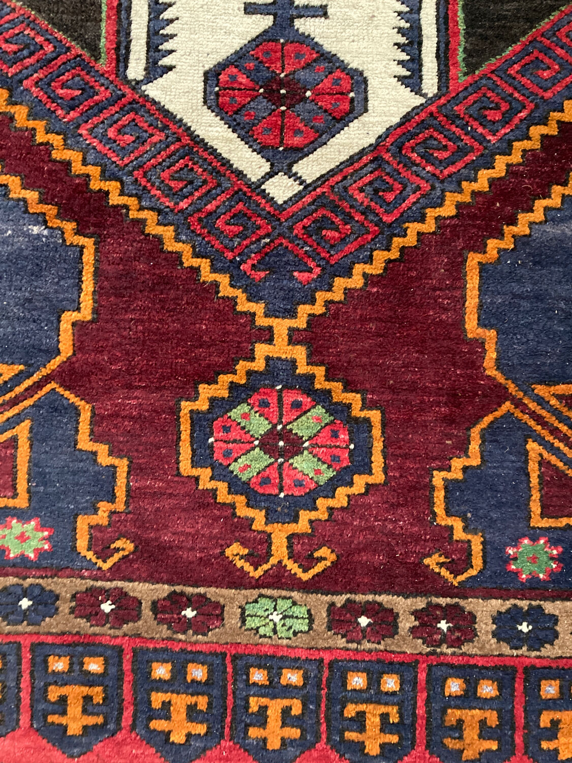 Antique carpet in caucasian wool - anatomy - turkish - kazak - large - geometric patterns / persian