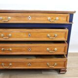 Chest of drawers in oak and gray marble, France 19th century