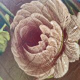 Vintage hand painted wooden round wall mirror