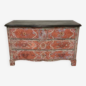Commode rose patinee