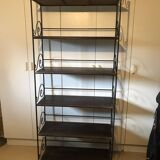 Etagère en teck et fer forgé