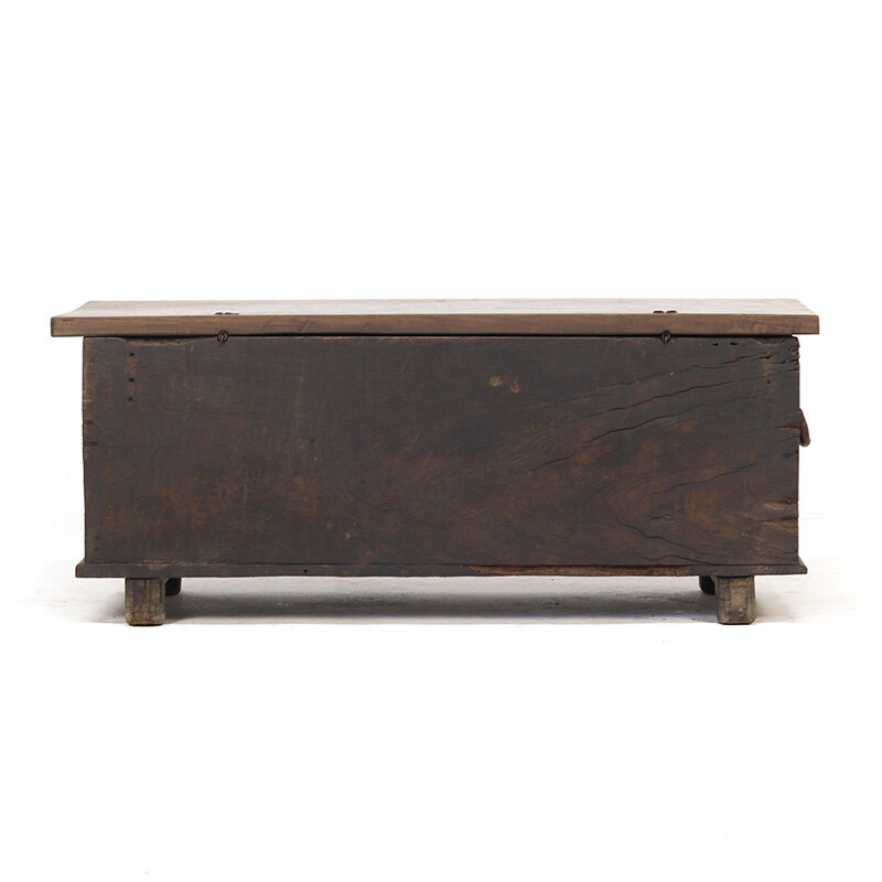 Rustic 18th Century Farmhouse Antique Primitive Six Plank Spanish Chest