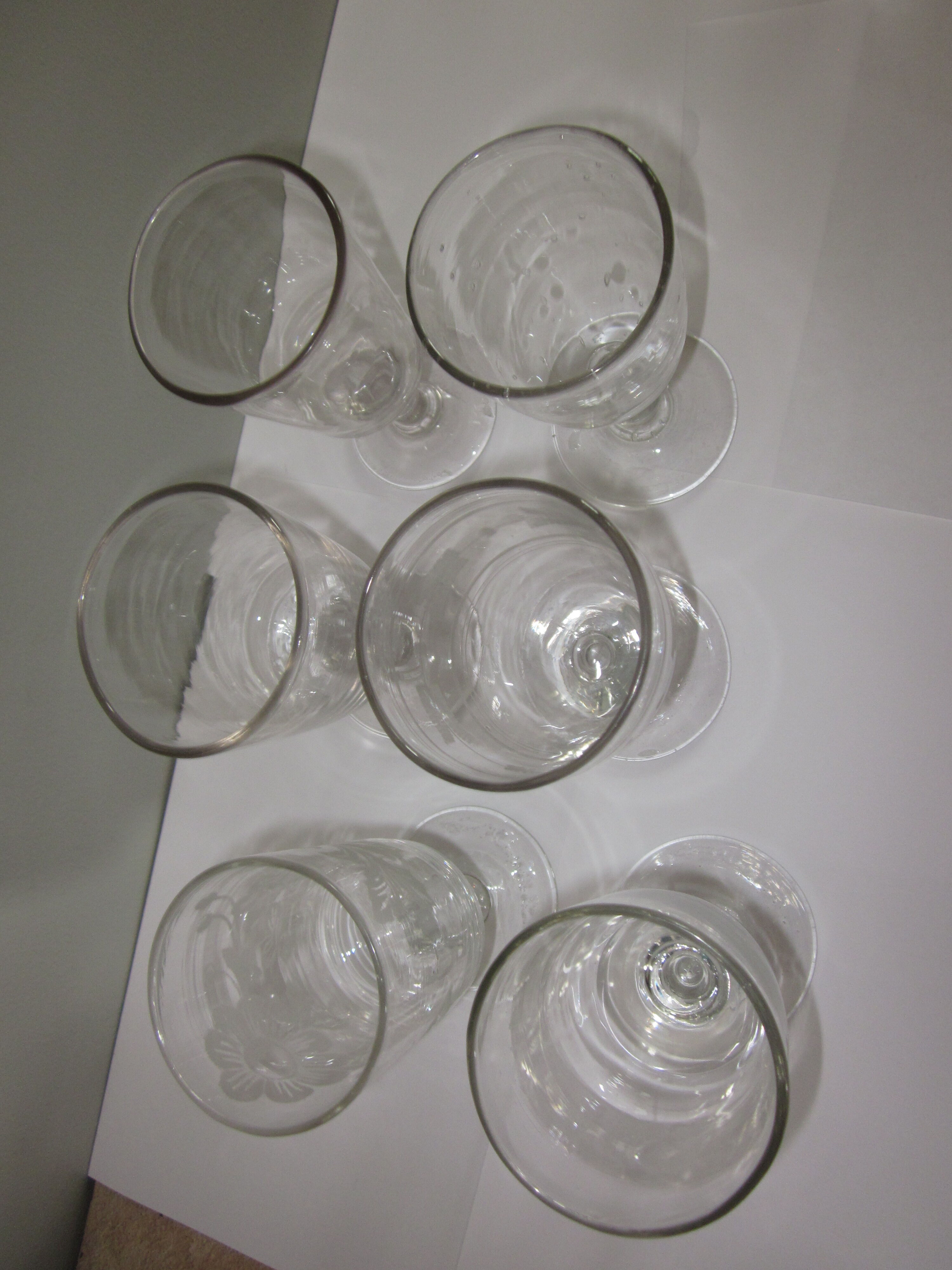 6 old bistro glasses from 1900-1920