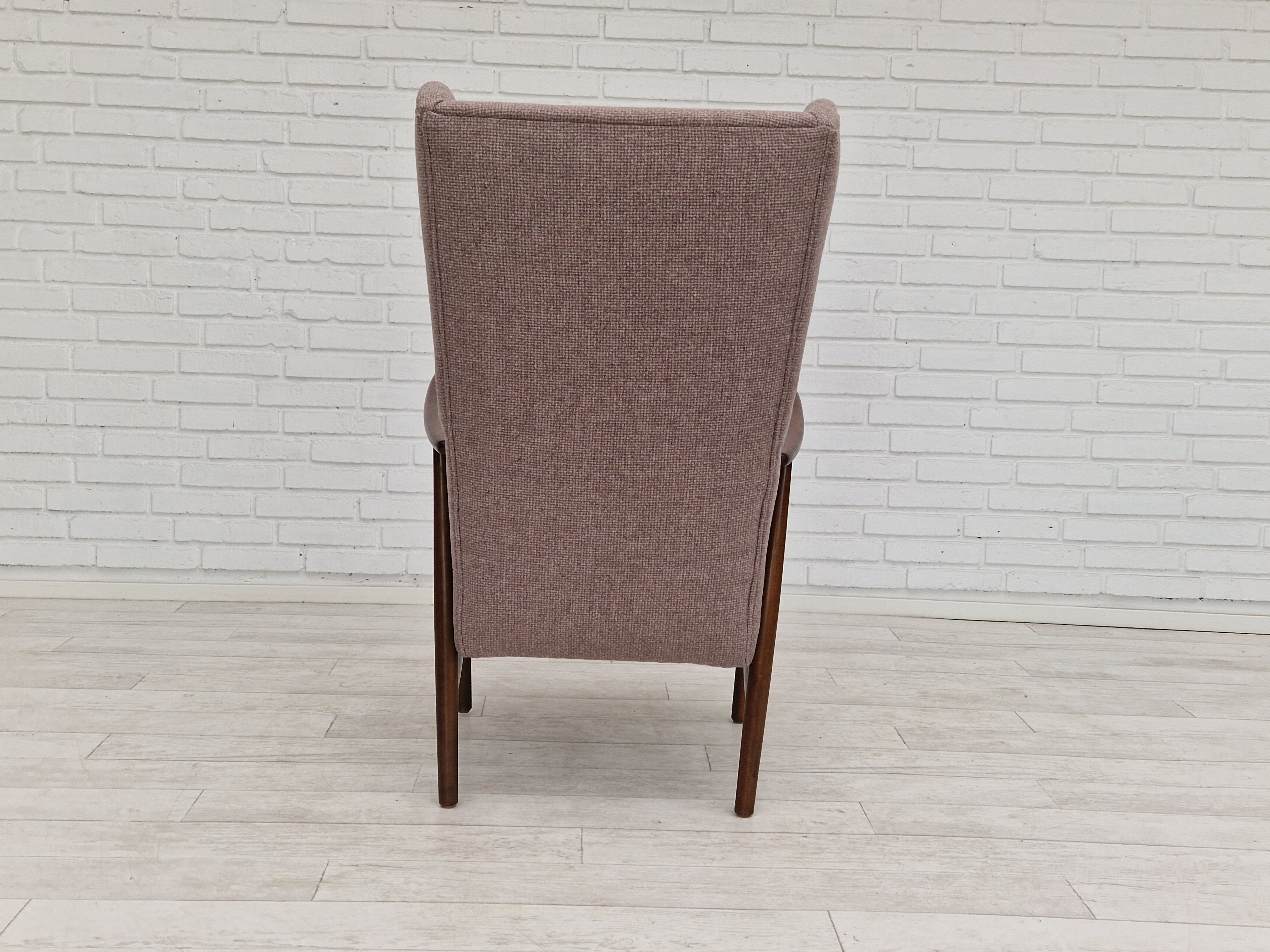 1960s, Swedish design, high-back armchair, furniture wool.
