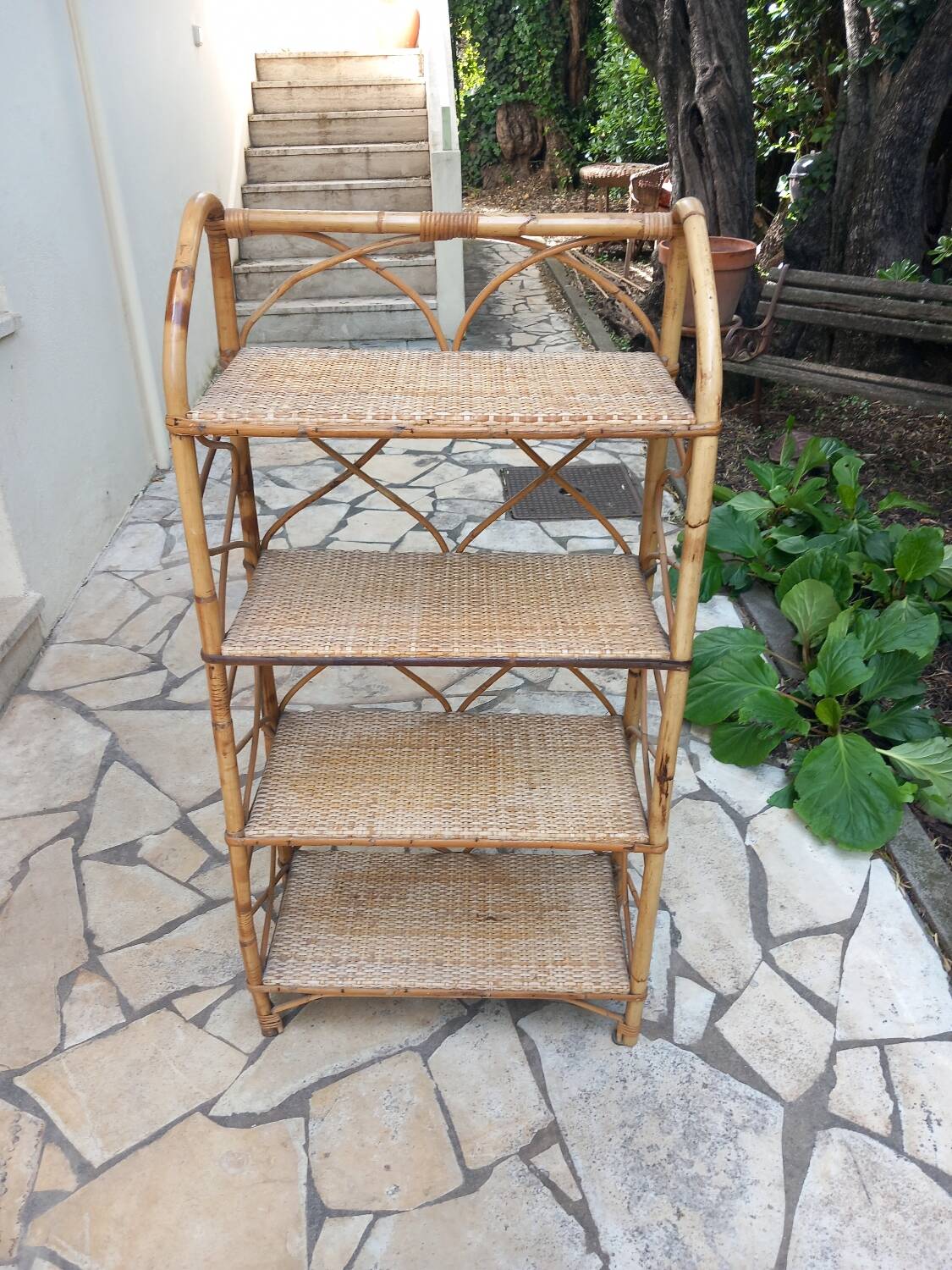 Rattan shelf