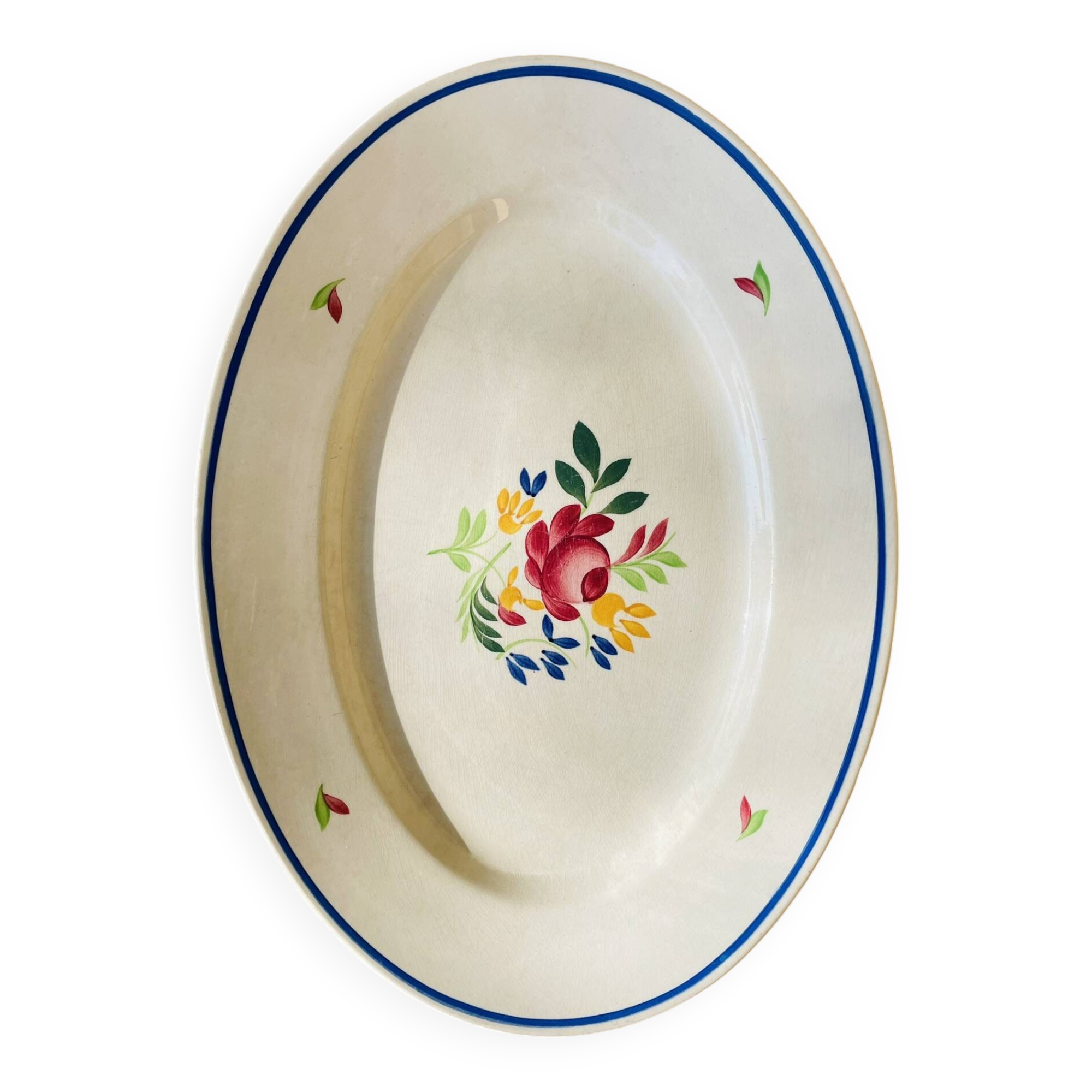 Oval dish from Gien, Anne style