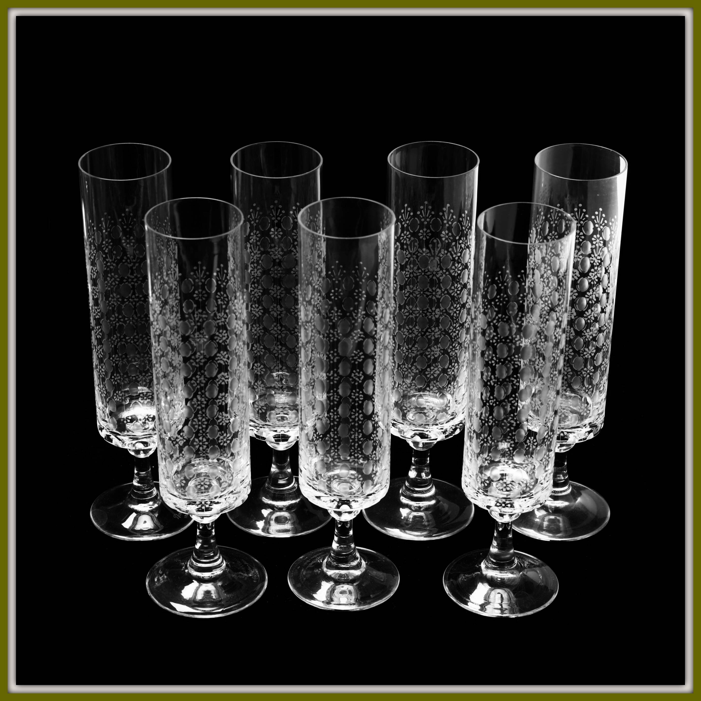 Lot of 7 Rosenthal Romance Motif I Flute Champagne 7.25" tall