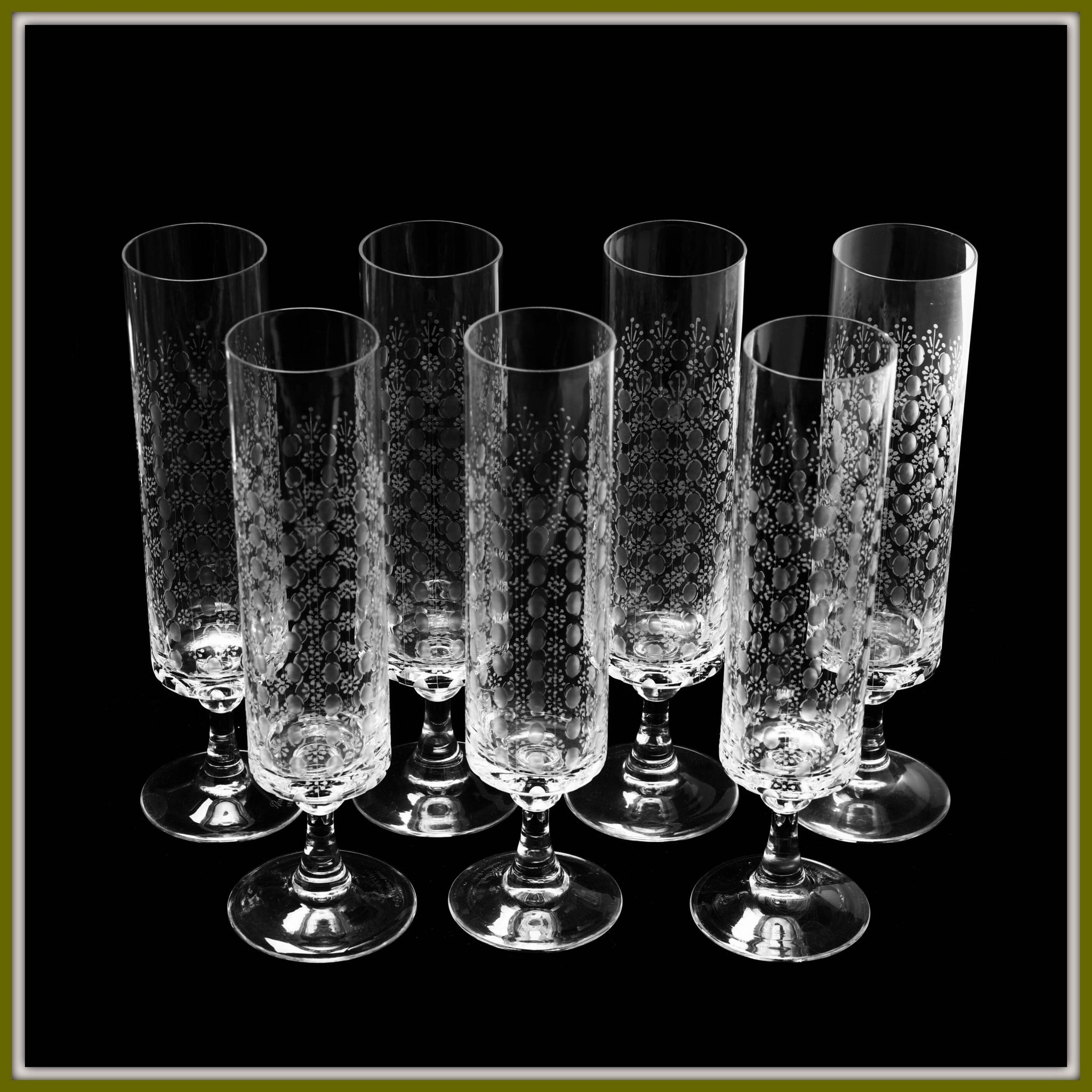 Lot of 7 Rosenthal Romance Motif I Flute Champagne 7.25" tall