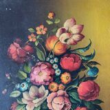 Oil on canvas bouquet of flowers signed Anceschi
