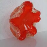 Red & Silver Murano Glass Ashtray by Barovier & Toso, Italy, 1960s