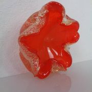 Red & Silver Murano Glass Ashtray by Barovier & Toso, Italy, 1960s
