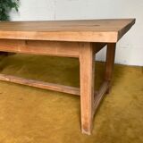Raw wood farm table.