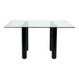 Table à manger carrée "Brentano" en verre par Emaf Progetti pour Zanotta (Italie, années 1980).