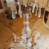 Ancient chandelier with stamps and brass 4 fires