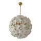 Italian White Flowers Glass Sputnik Candlestick
