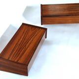 Vintage rosewood floating bedside tables. Set of two. 1960s