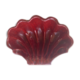 Green and red vintage dabbling enamelled ceramic shell