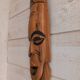 African mask in light wood