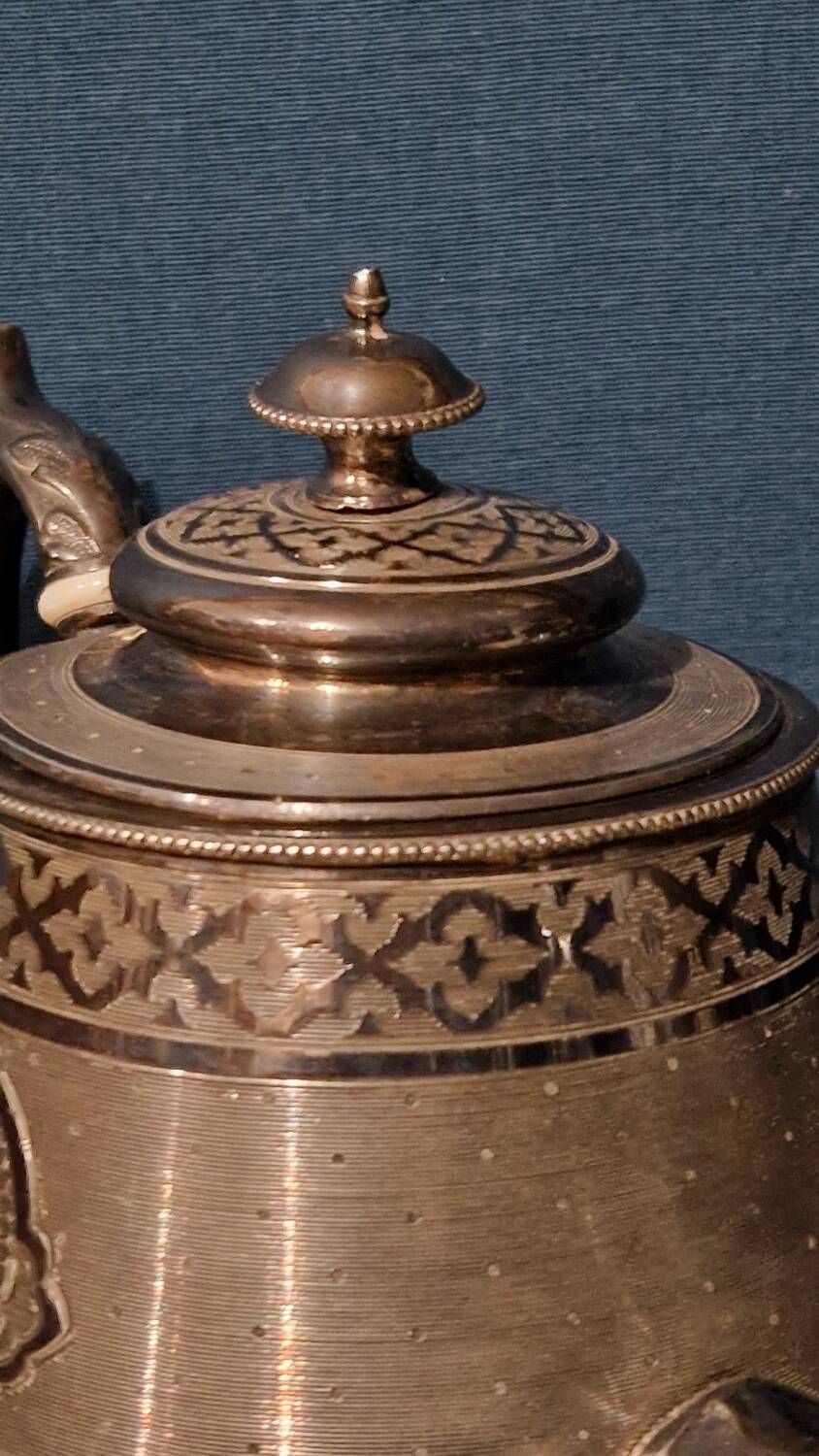 Silver metal coffee maker