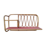 Vintage rattan wall shelf 60s
