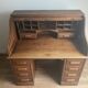 American roll-top desk in solid oak, also known as "Roll desk top".