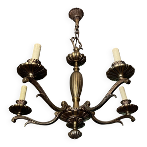 Lustre 5 feux bronze