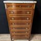 Louis XVI chest of drawers in mahogany with marble