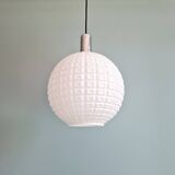 Vintage textured white opaline pendant light, 1960s-70s