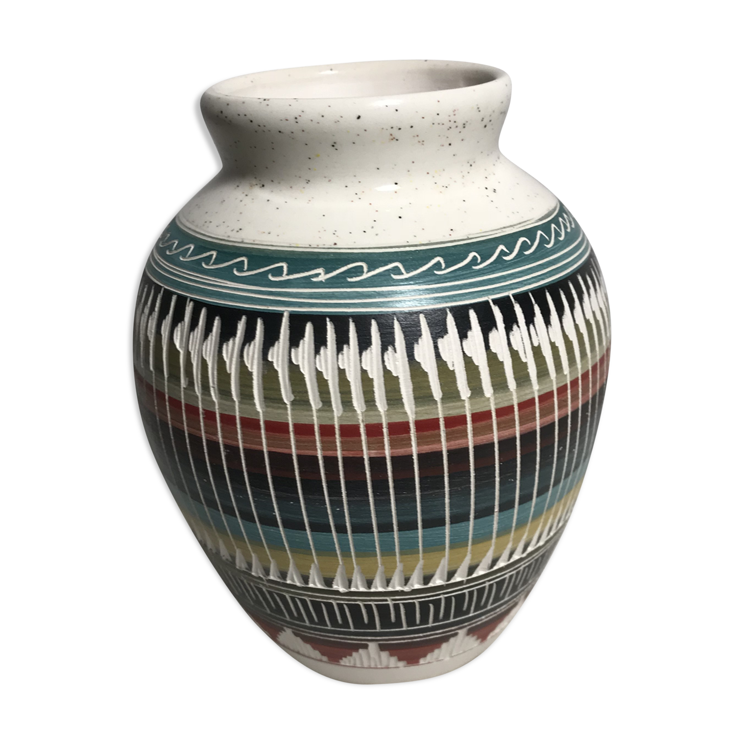 Old glazed ceramic vase