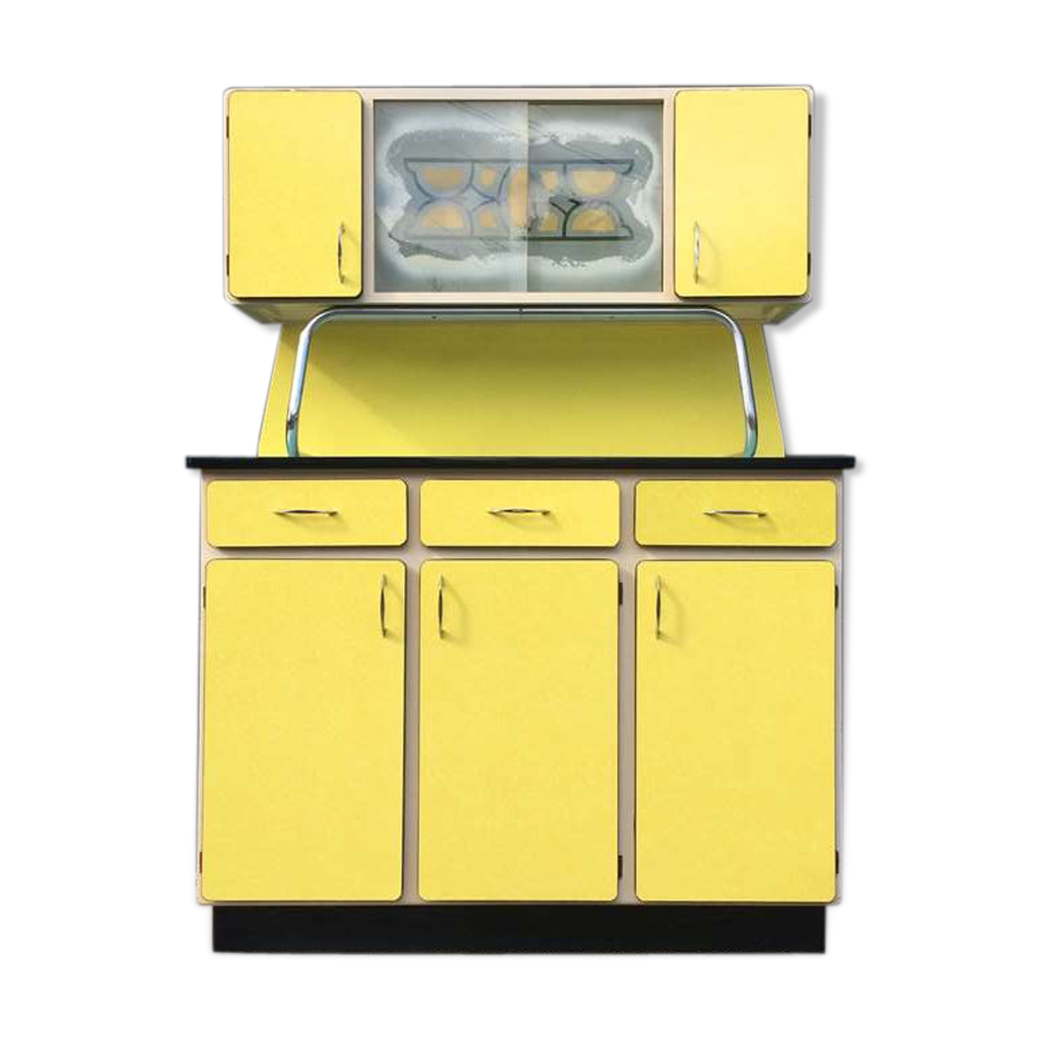 Yellow Formica buffet