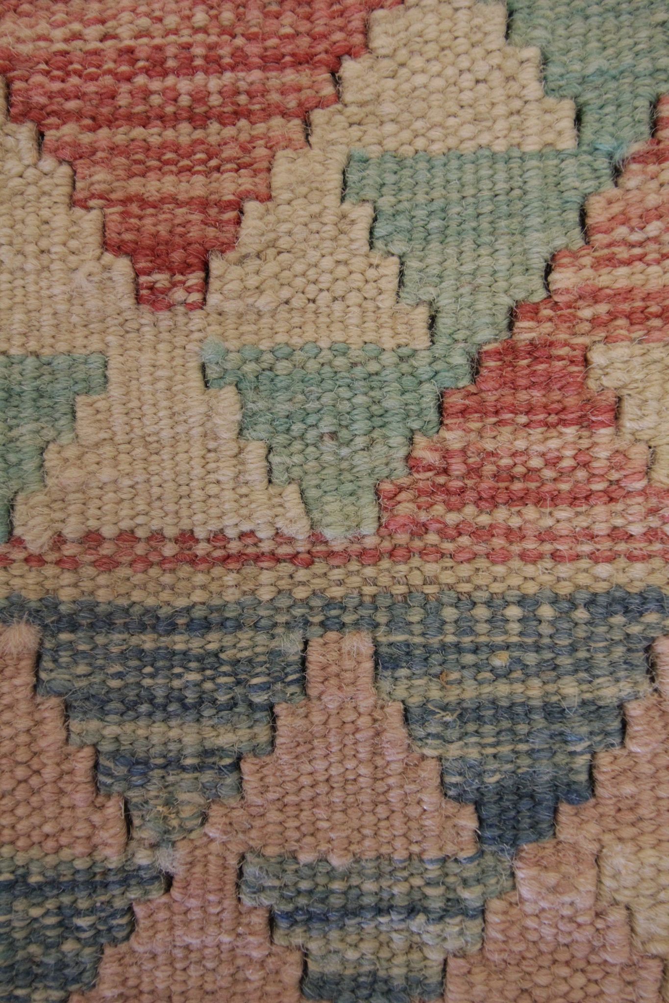 Tapis traditionnel oriental Kilim fait à la main laine beige géométrique Kilim- 60x89cm