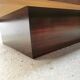 Table basse vintage travertin et bois design 1970