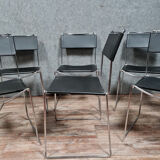 Series of 6 postmodern stackable chair chairs 1970