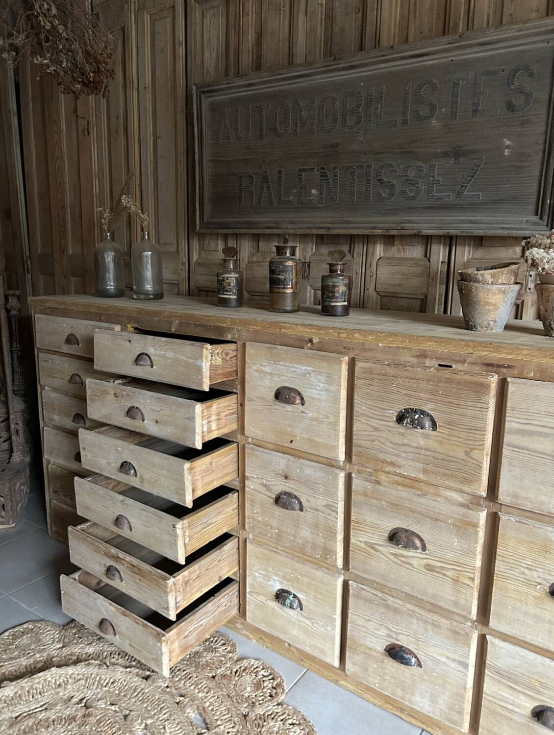 Antique workshop drawer unit from the early 20th century.